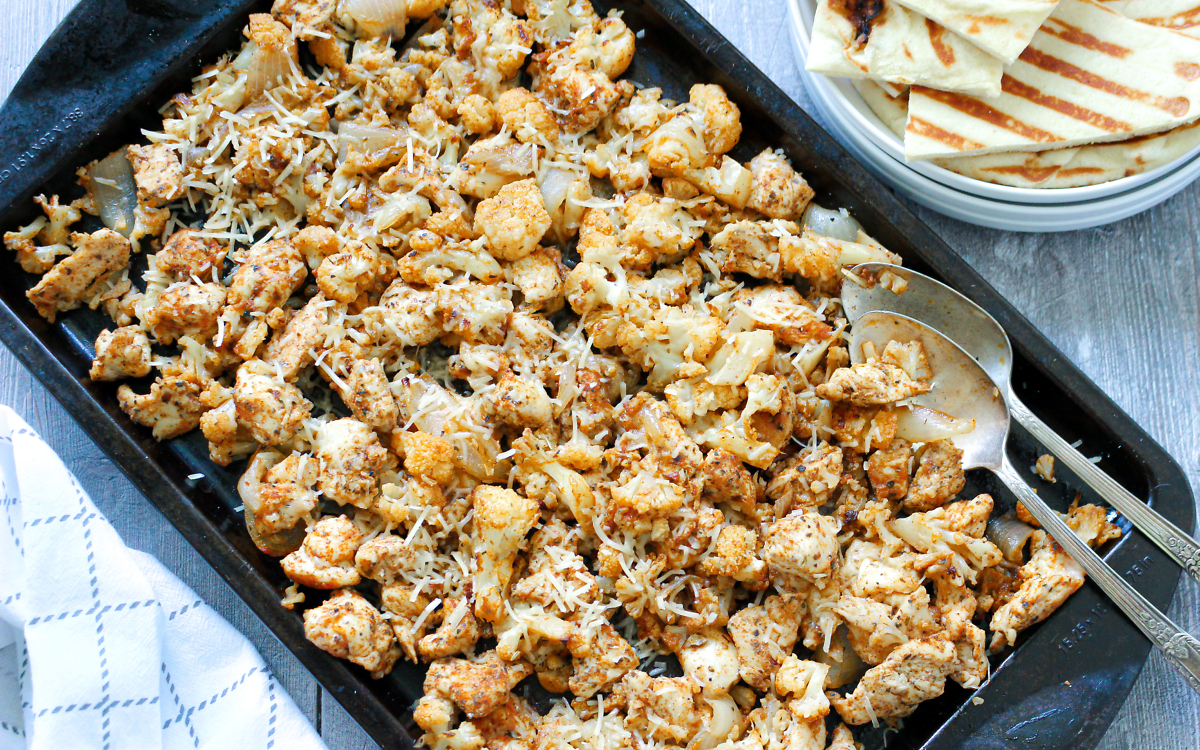Chicken and Cauliflower Sheet Pan Dinner - CE - 5 Dinners In 1 Hour