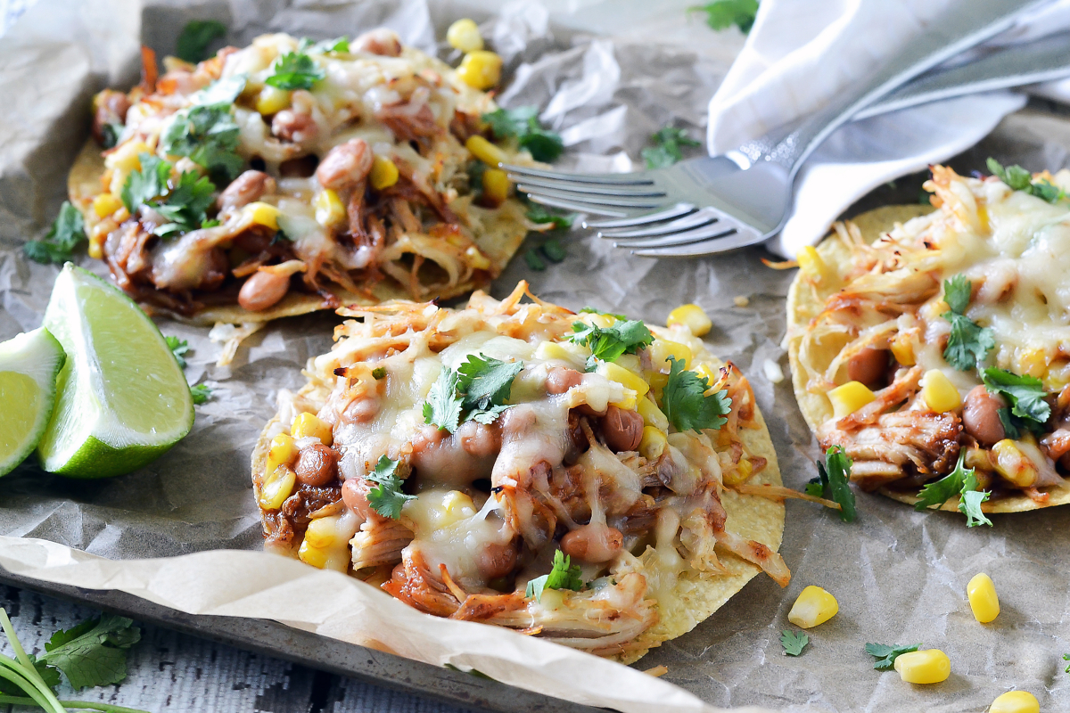 Easy BBQ Chicken Tostadas- FF - 5 Dinners In 1 Hour