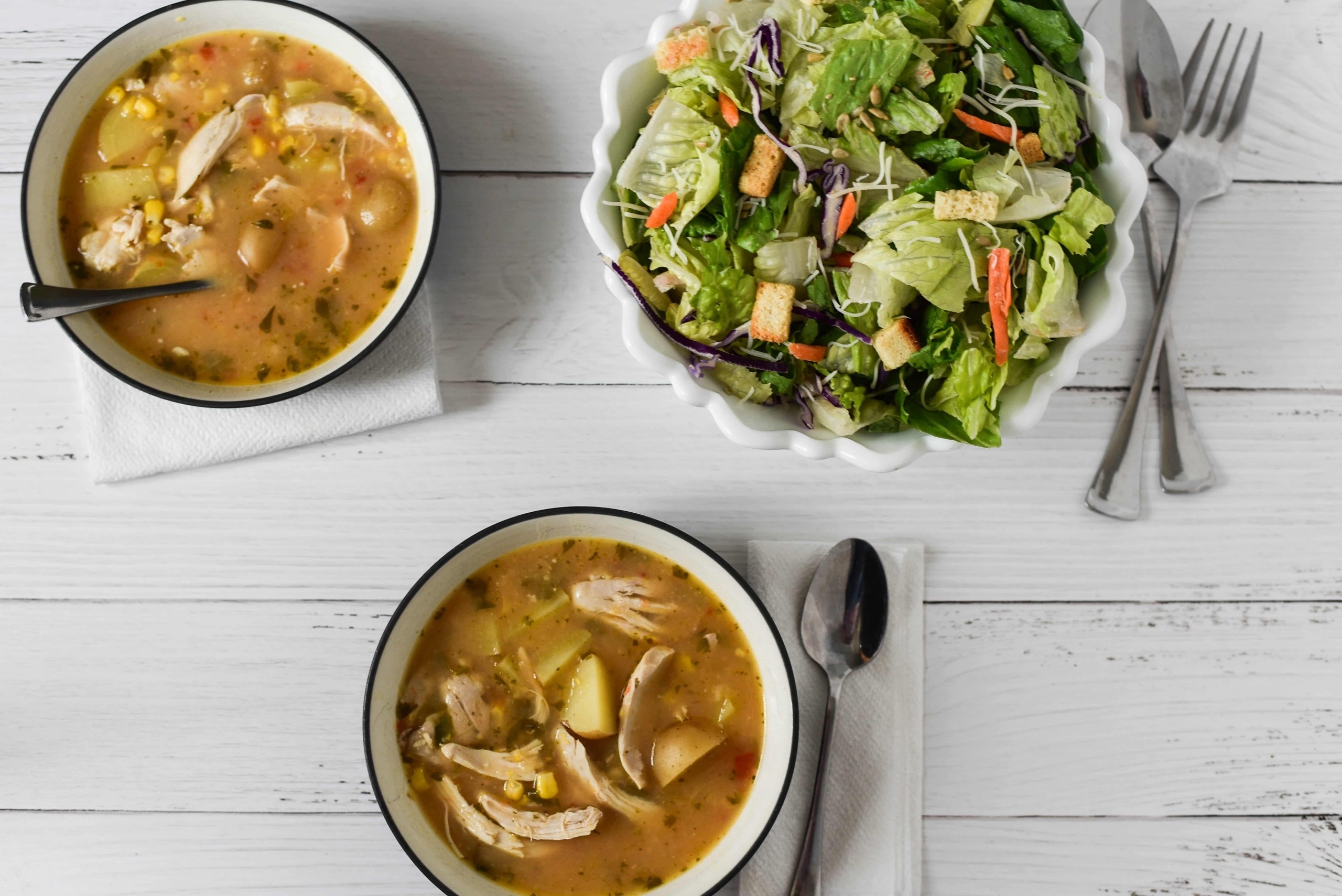 Slow Cooked Salsa Chicken and Corn Chowder - CE - 5 Dinners In 1 Hour