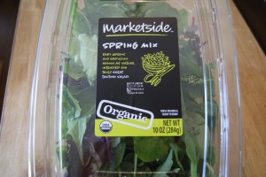 Marketside fresh organic boxed spring mix salad.