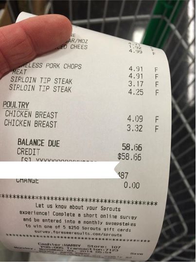A grocery-store receipt.