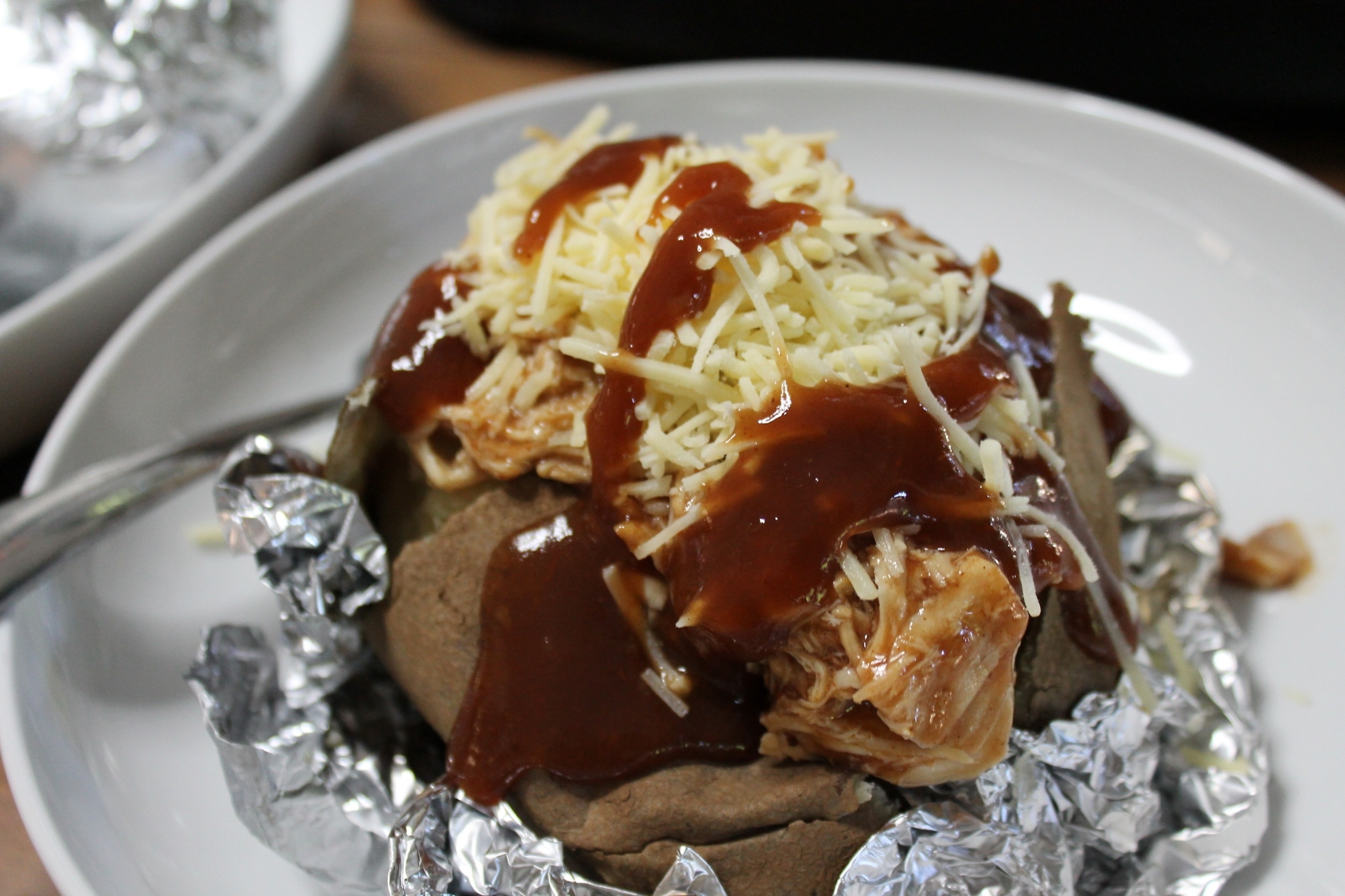 Slow Cooked BBQ Chicken Baked Potatoes 5 Dinners In 1 Hour