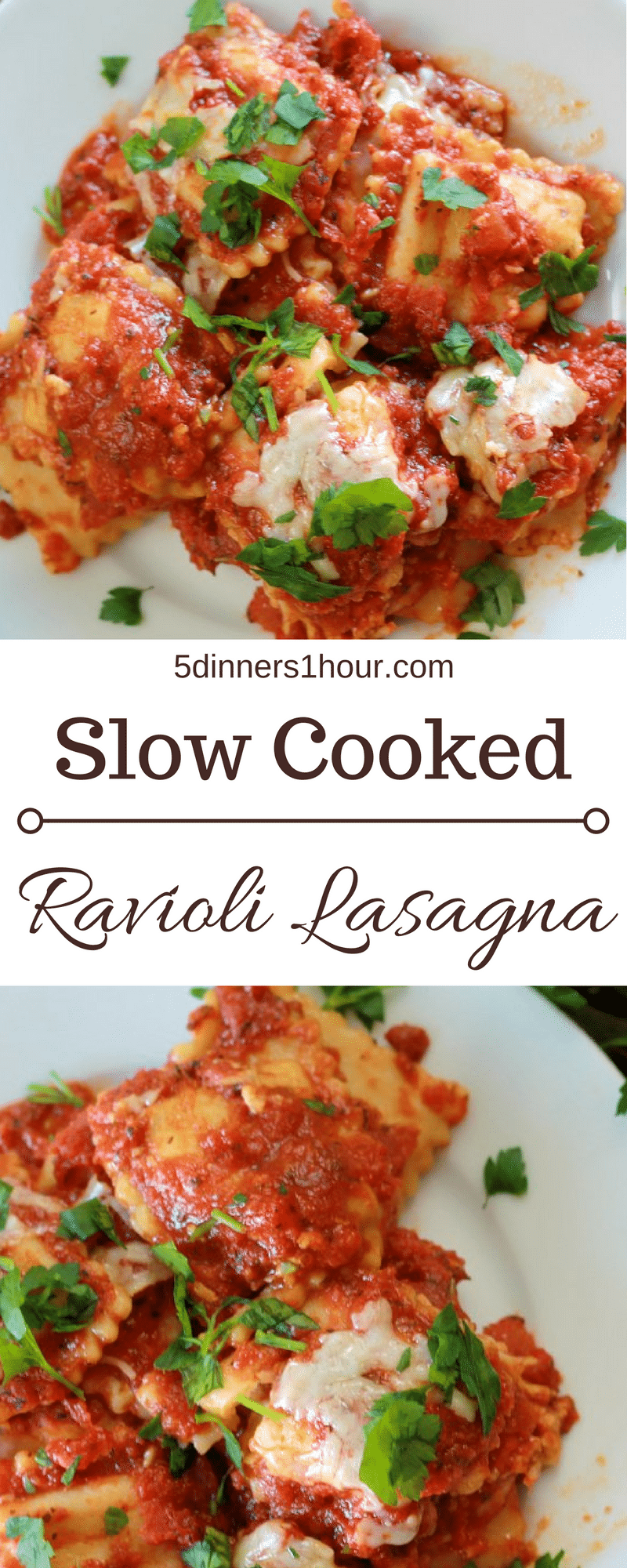 Slow Cooker Ravioli Lasagna!! Slow Cooker Ravioli "Lasagna"?!?!? Yes that is right!! | 5dinners1hour.com