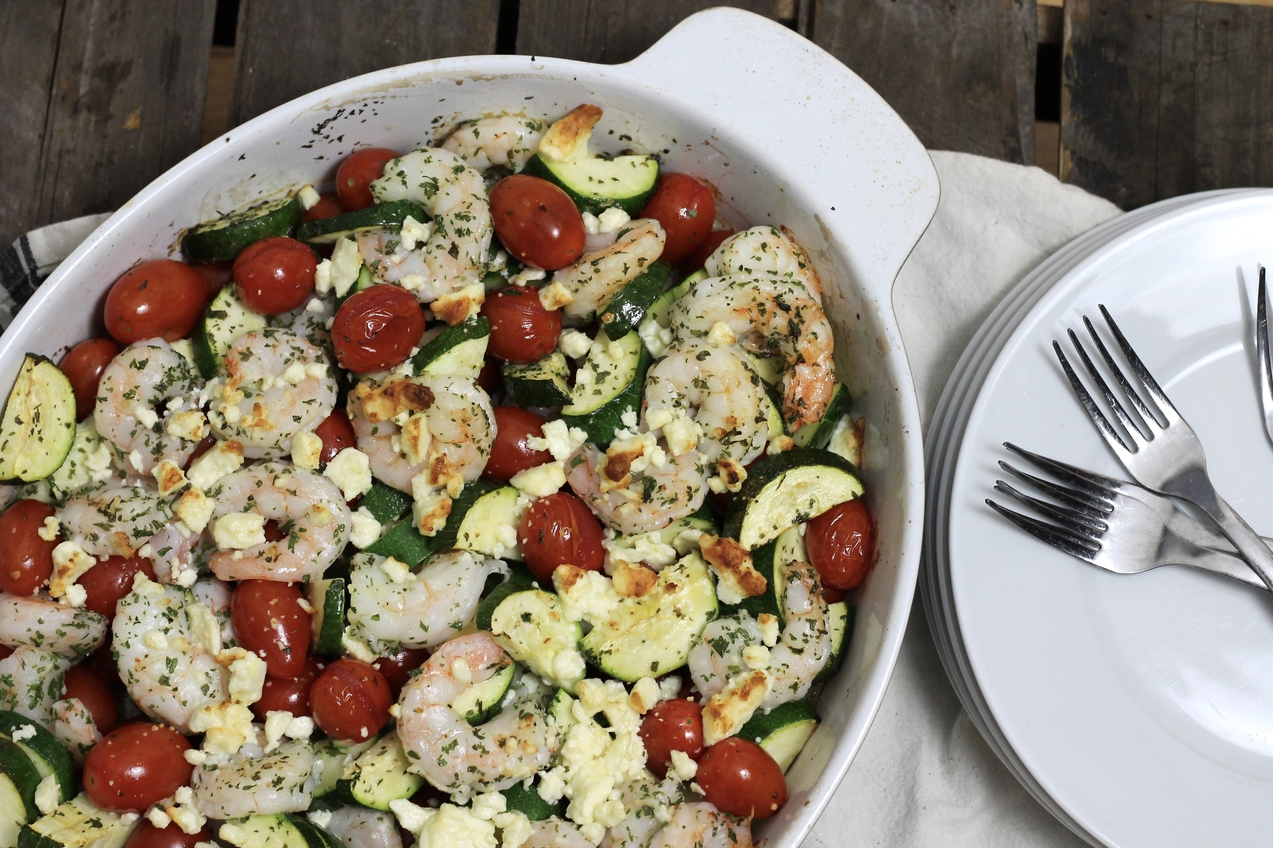 Roasted Shrimp with Tomatoes and Feta - CE - 5 Dinners In 1 Hour