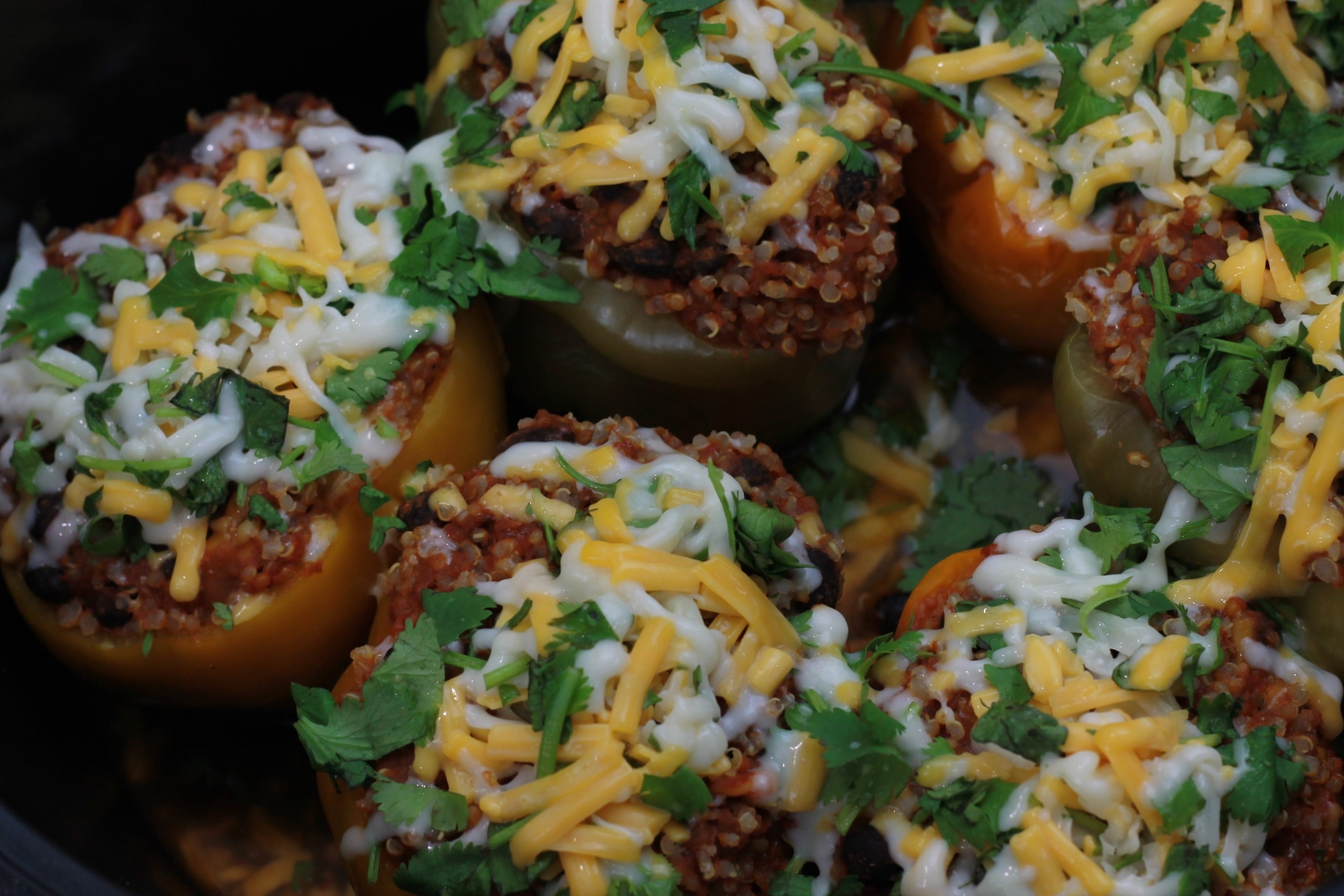 Enchilada Quinoa Stuffed Peppers - 5 Dinners In 1 Hour