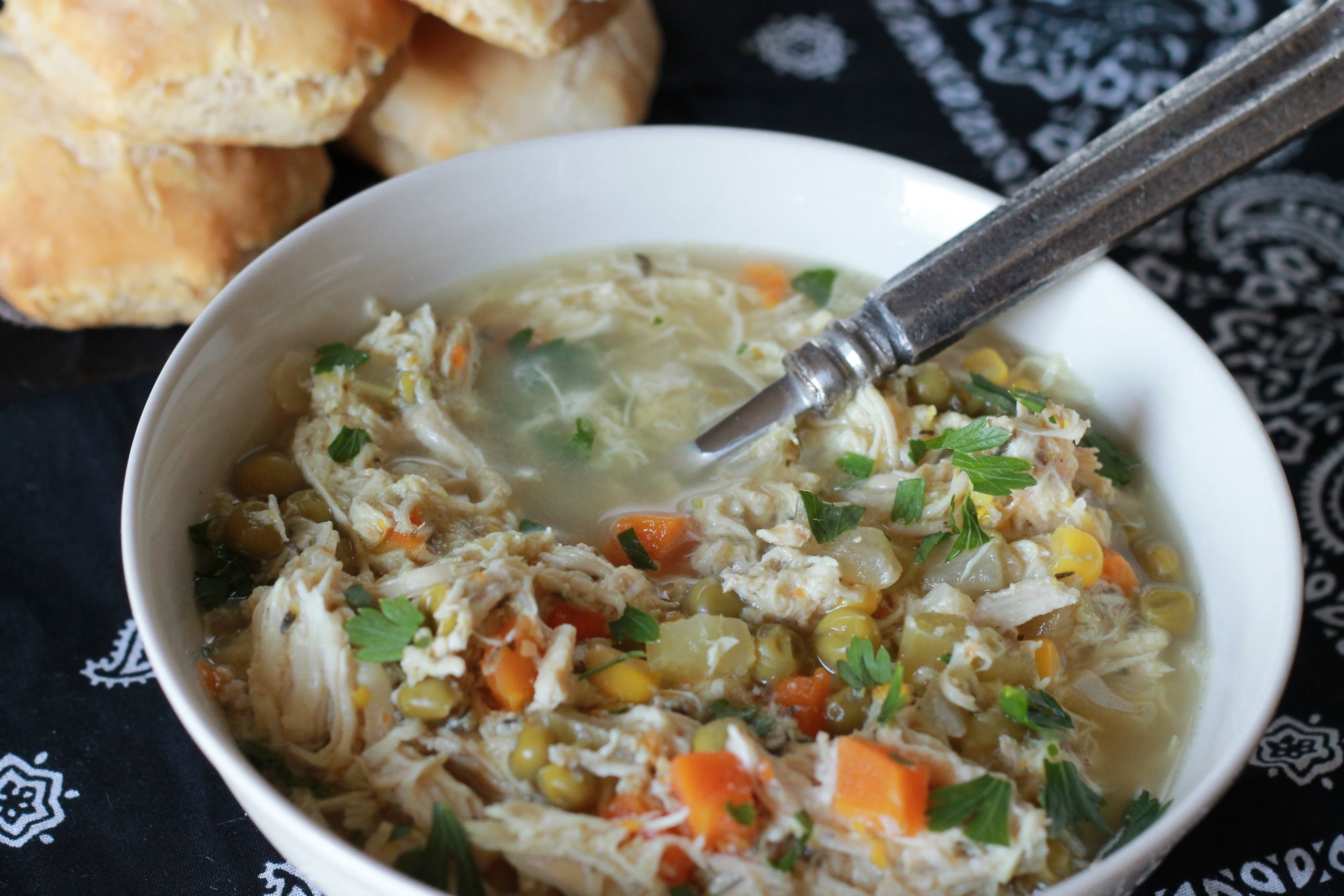 Chicken Pot Pie Soup in the Slow Cooker
