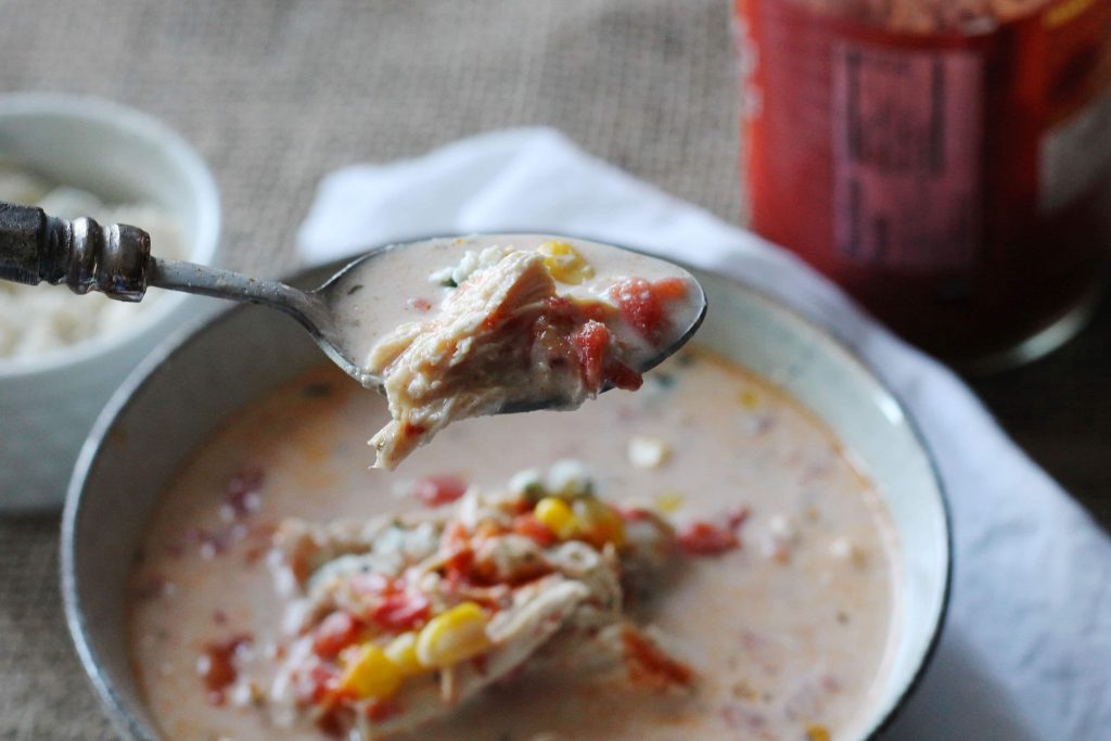 Spicy Slow Cooker Buffalo Chicken Soup. Easy crockpot soup that will be a family favorite! You will love it! | 5dinners1hour.com