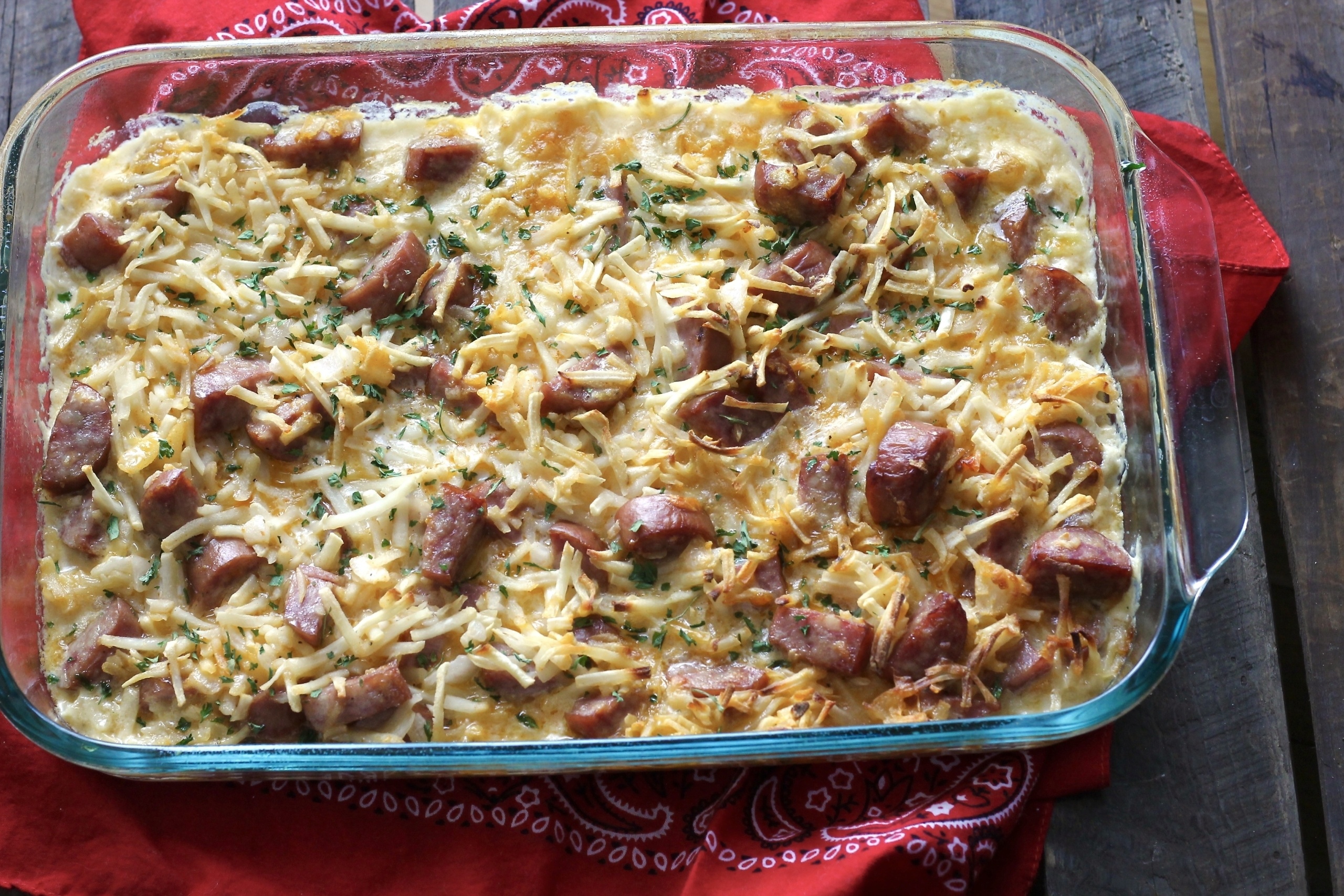 Cheesy Smoked Sausage Casserole -B - 5 Dinners In 1 Hour
