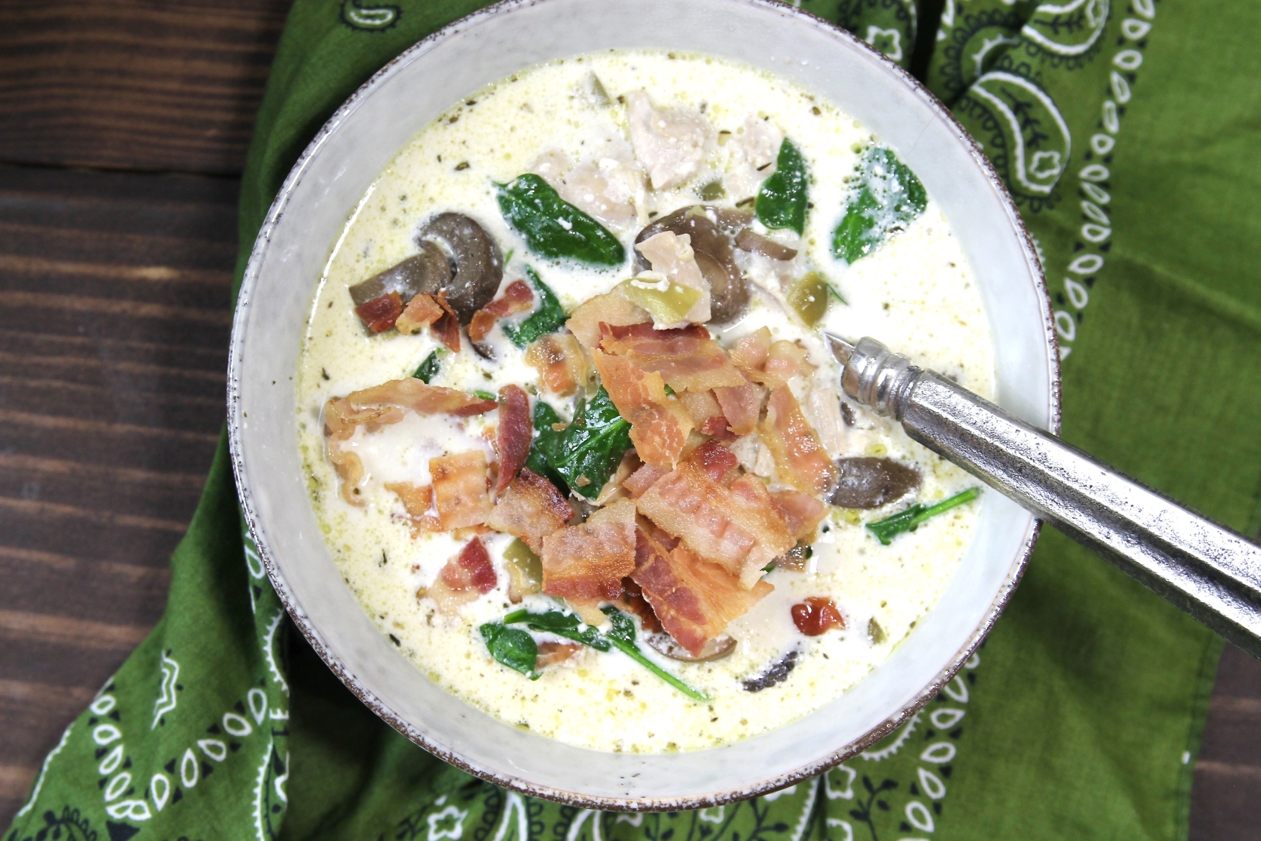 Keto Creamy Chicken Bacon Chowder - 5 Dinners In 1 Hour