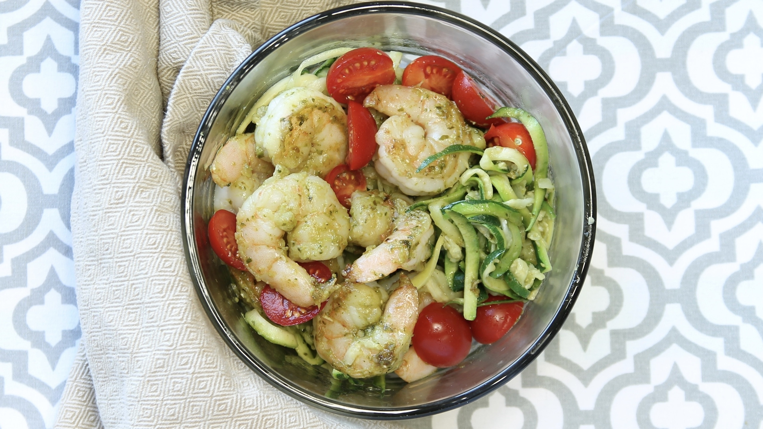 Pesto Shrimp Zoodle Bowl - CE - 5 Dinners In 1 Hour