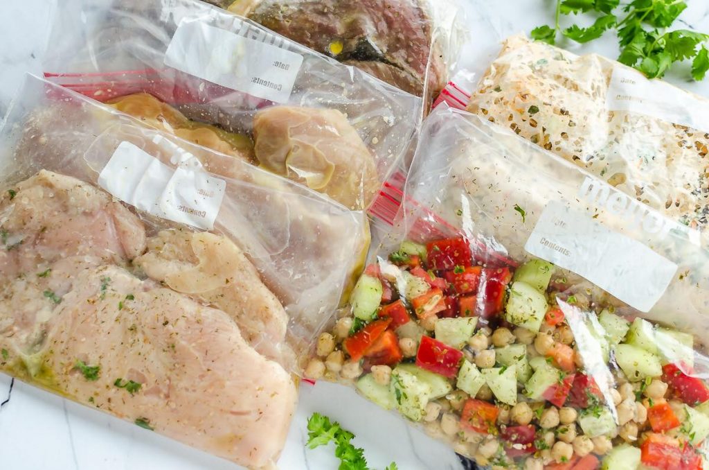 meal prepping with frozen meat