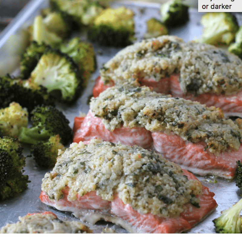 Parmesan Crusted Salmon Easy Sheet Pan Meal 5 Dinners In 1 Hour