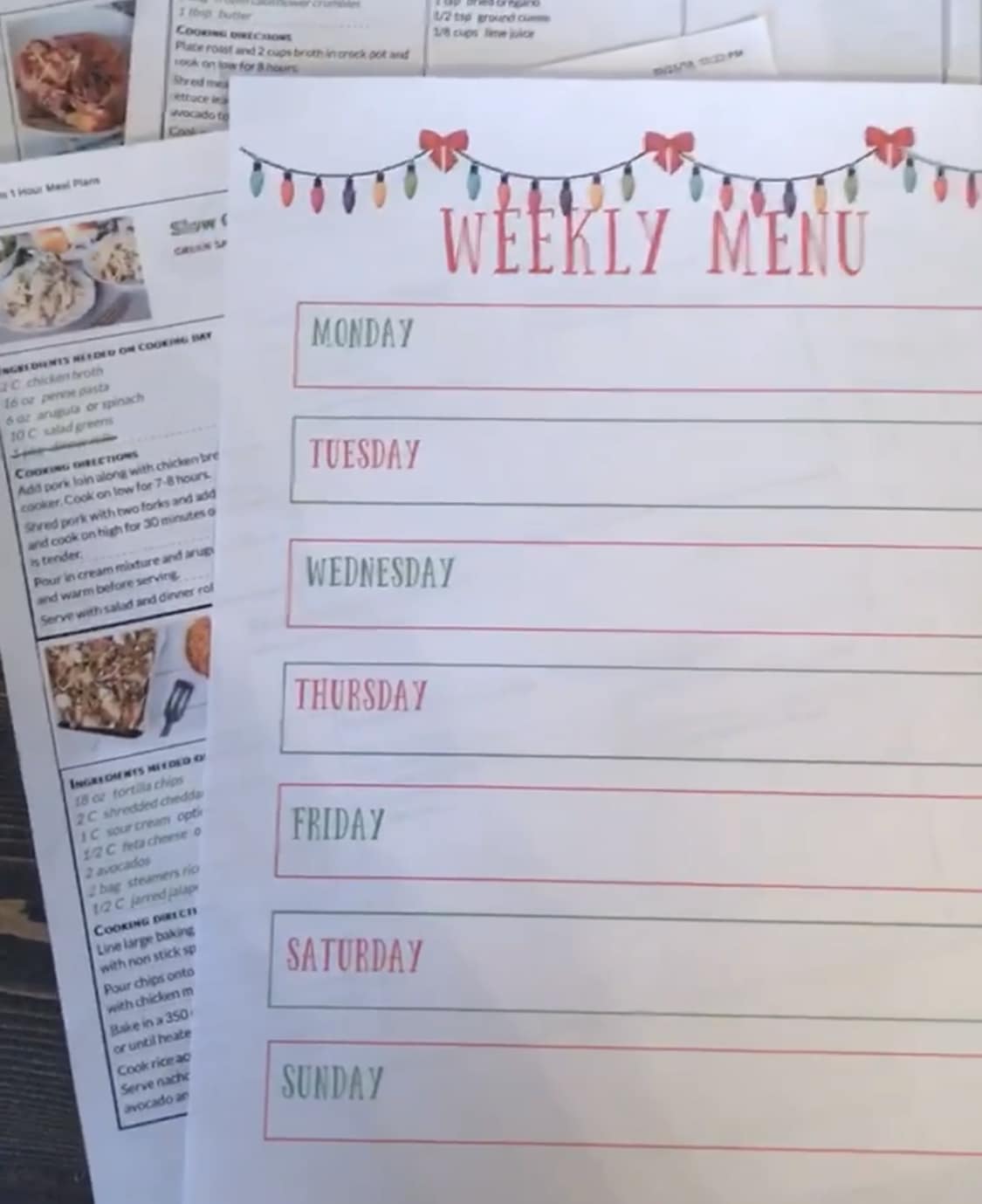 12 page blank menu board printable