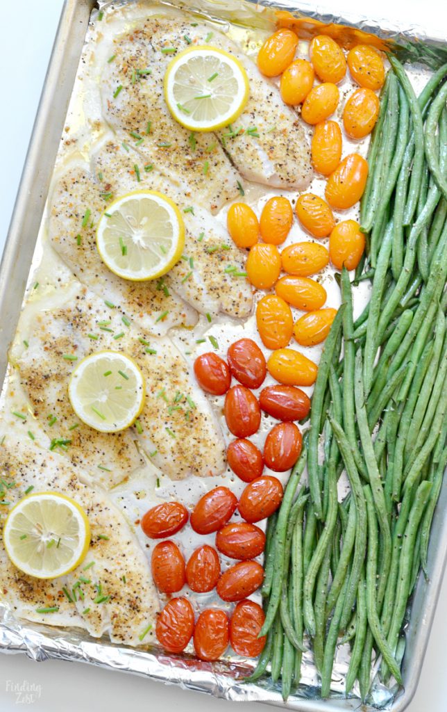 Lemon Pepper Tilapia Sheet Pan Dinner