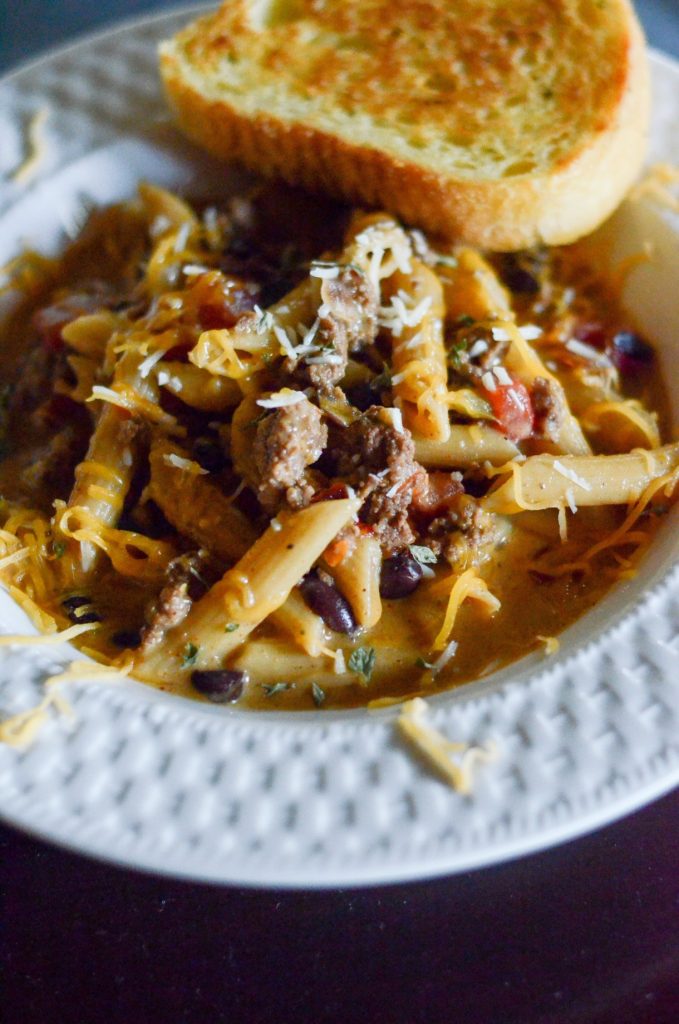 One Pot Southwestern Beef Pasta Skillet