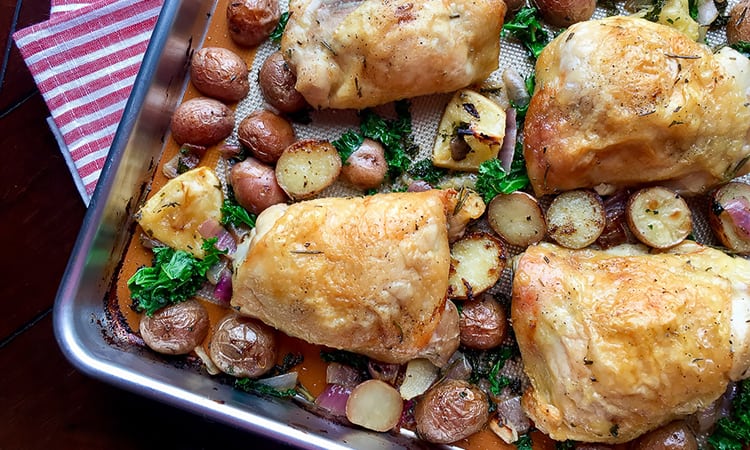 Herb roasted chicken and potatoes