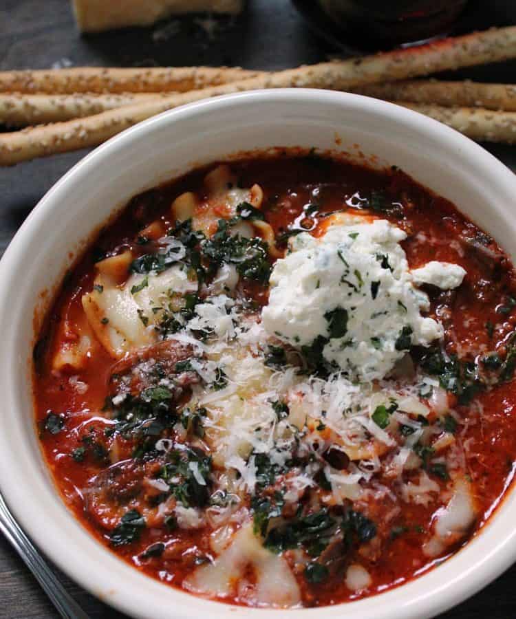 Slow cooker lasagna soup