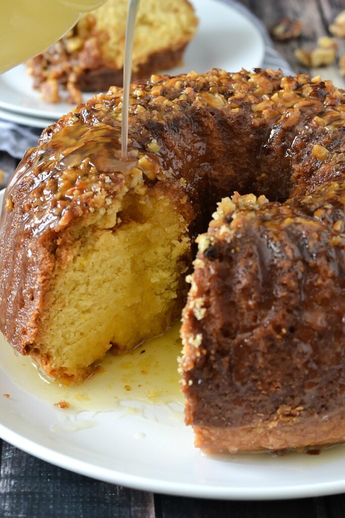 Butter rum cake with rum glaze