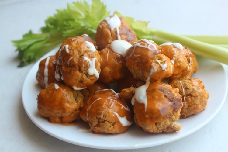 Buffalo Chicken Meatballs - Keto Chicken Freezer Meal