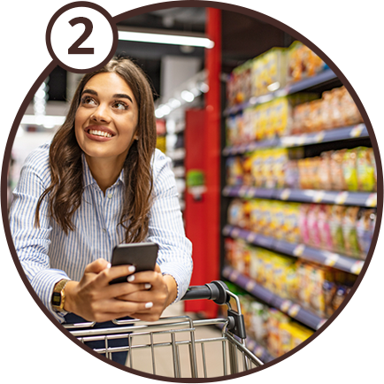 2 - Picture of a woman shopping in a grocery store